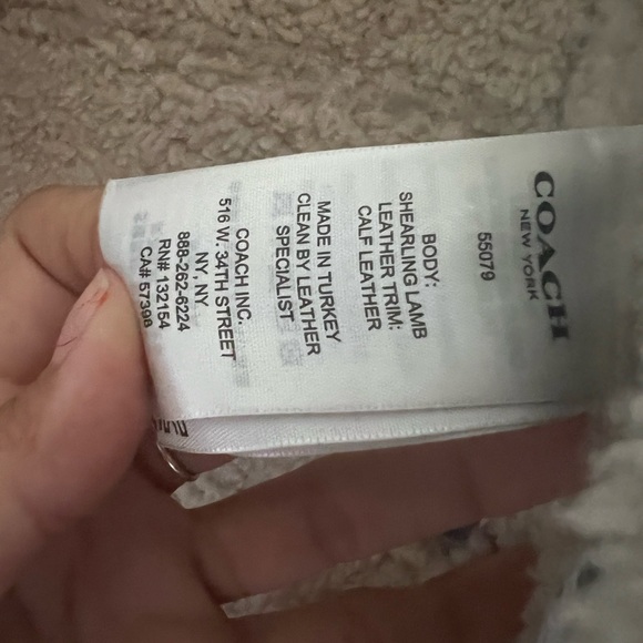 COACH Shearling Moto Leather Jacket 100% Lambswool NEW Size 4 - Picture 14 of 14